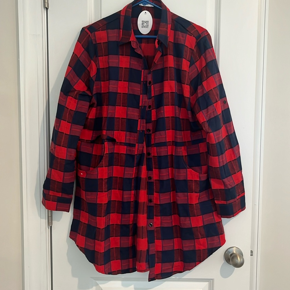 Flannel shirt dress